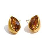 Amber glow stud earrings