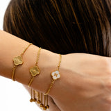 Clover initial bracelet