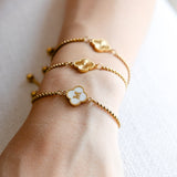 Clover initial bracelet