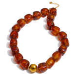 Brown beaded acrylic necklace
