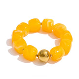 Yellow beaded acrylic bracelet