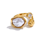 Adjustable pearl ring