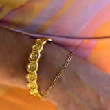 Shell gold bangle
