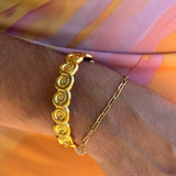 Shell gold bangle