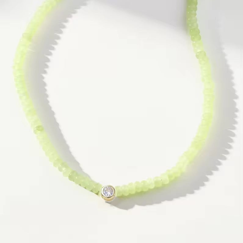 Color Natural Stone beaded necklace