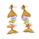 Colorful fish earrings