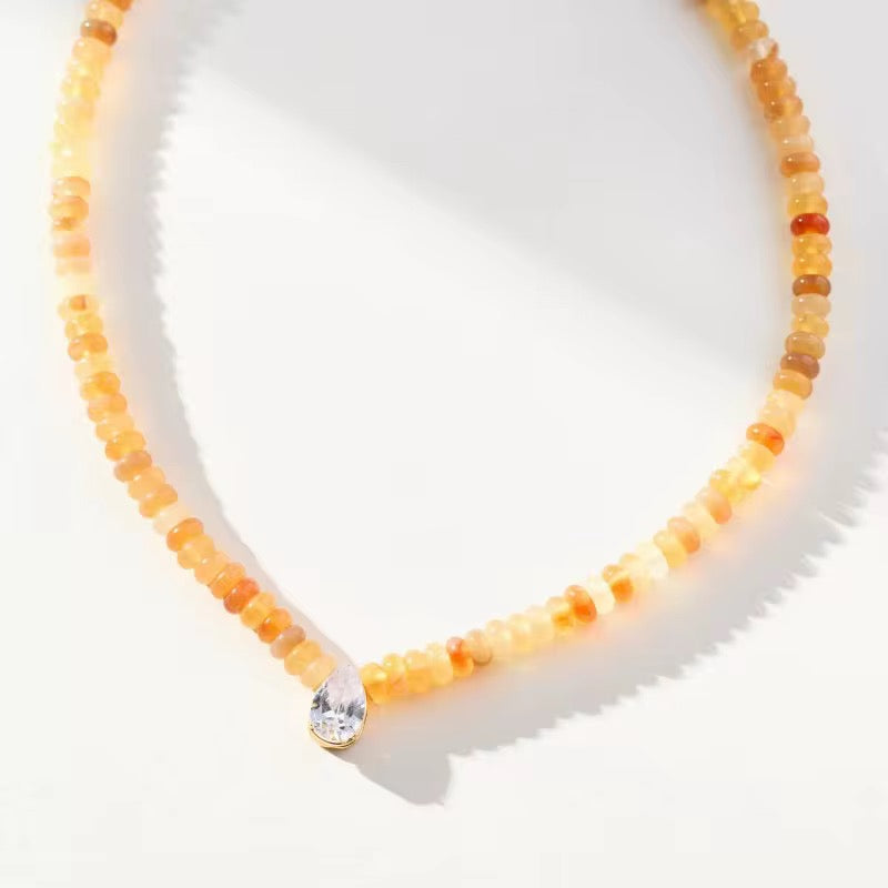 Color Natural Stone beaded necklace