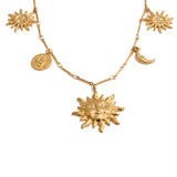 Multiple sun necklace