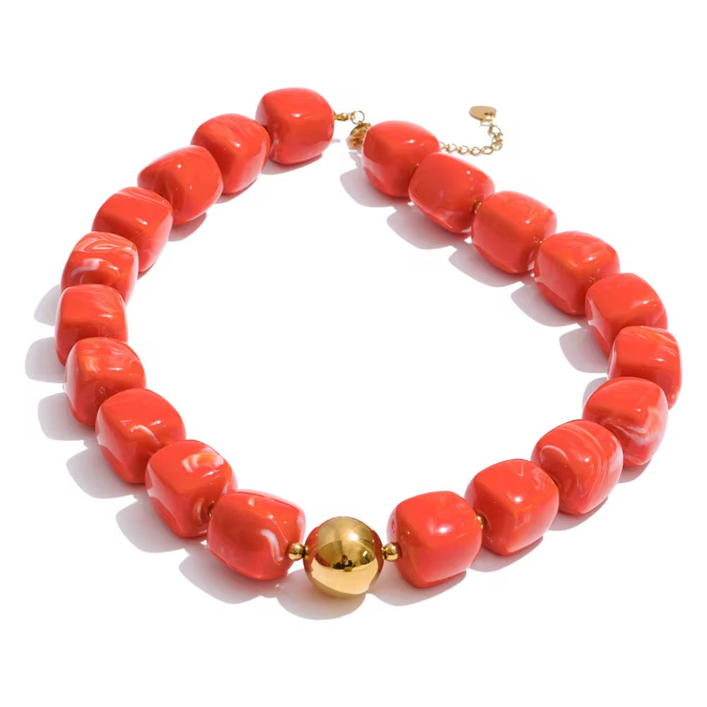 Acrylic square beads necklace