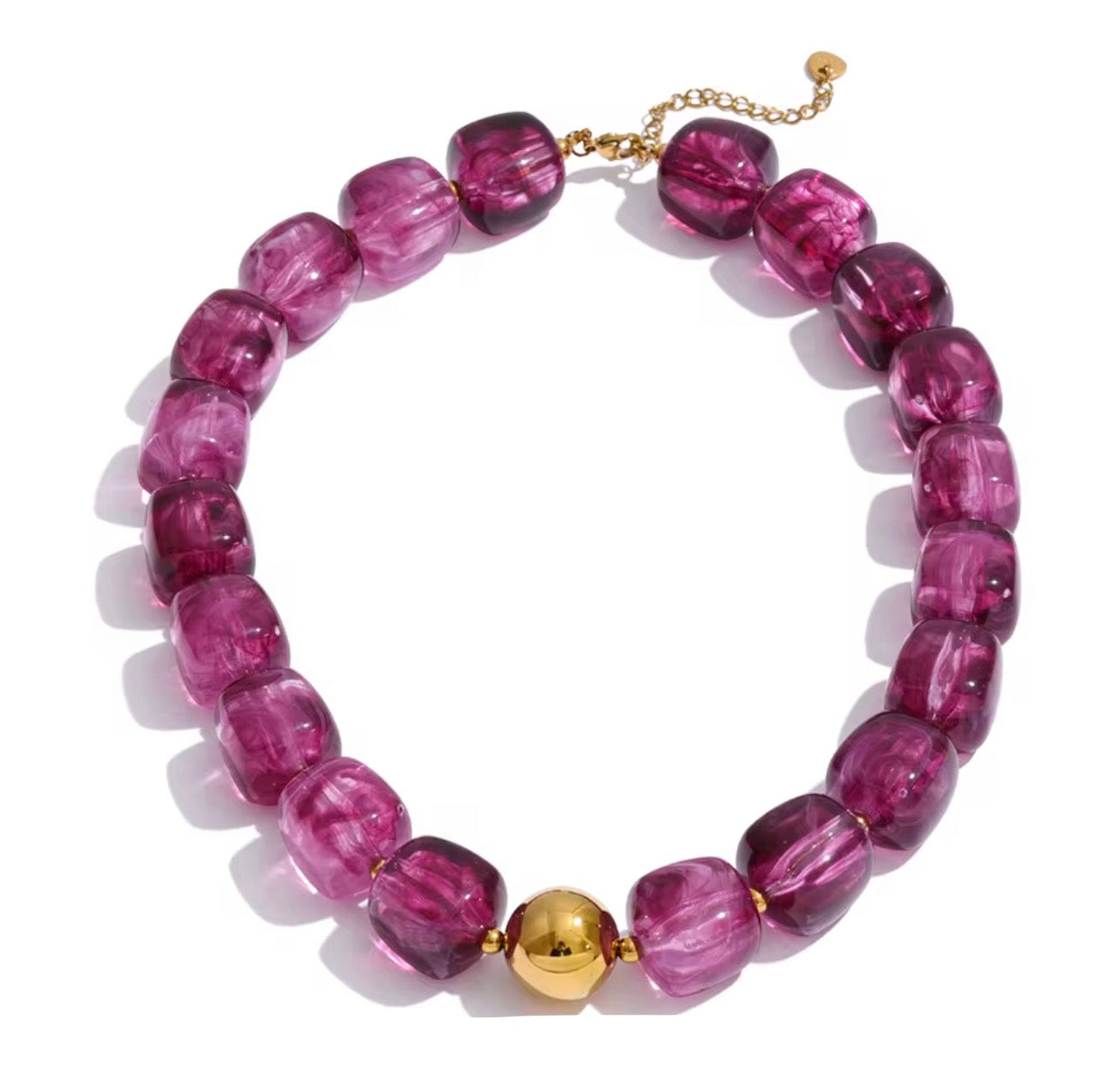 Acrylic square beads necklace