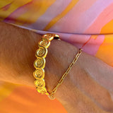 Shell gold bangle