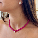 Color Natural Stone beaded necklace
